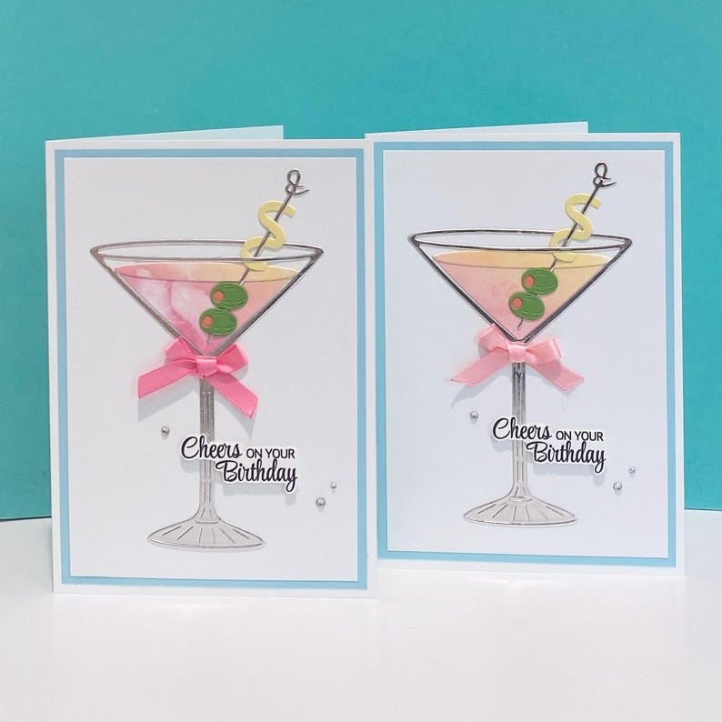 Martini Birthday Card: Cheers Greeting Card - Etsy