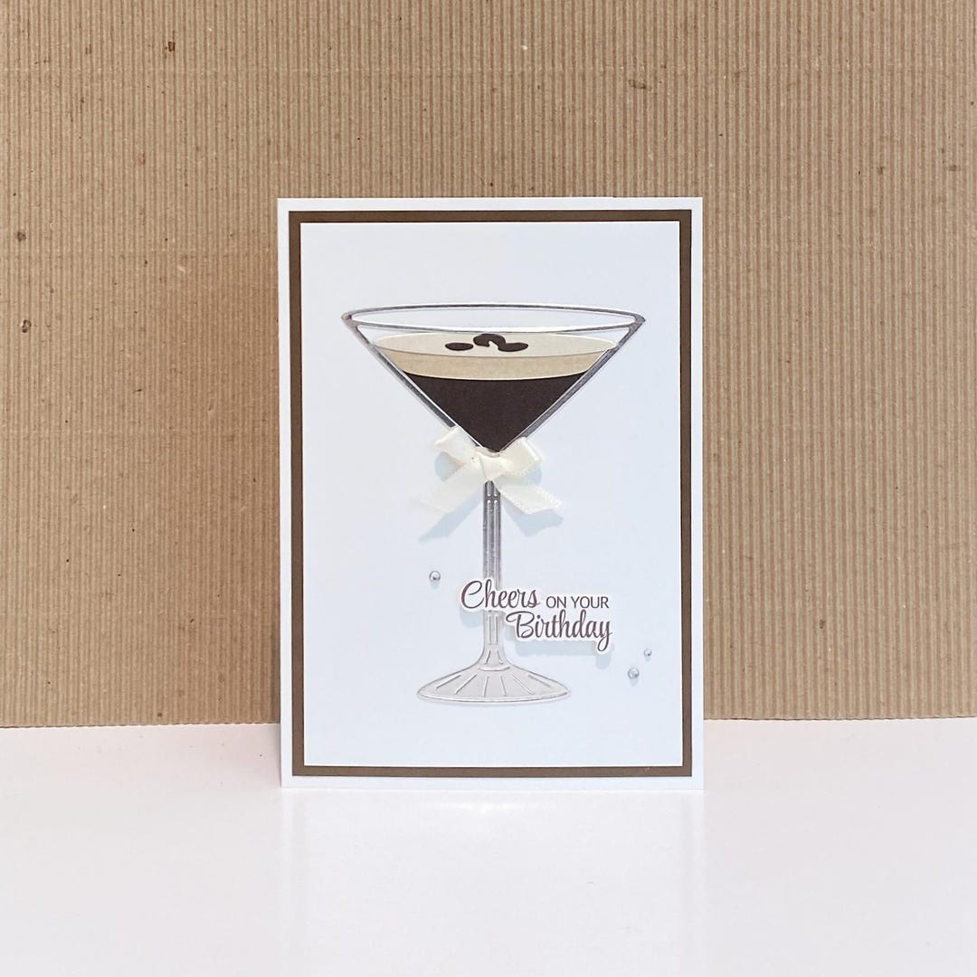 Martini Birthday Card: Cheers Greeting Card - Etsy