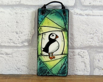 Small Puffin Hanging Tile
