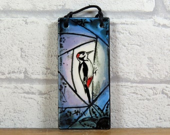Small Woodpecker Hanging Tile
