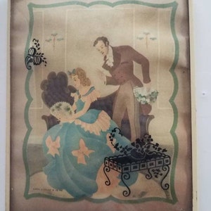 Vintage Silhouette Picture- Courting Couple