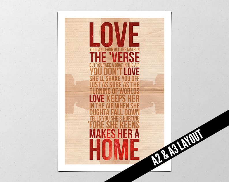 Firefly Quote Poster/Print Light Love Keeps Her In The Air Quote, Serenity, Nathan Fillion, Browncoats, Malcolm Reynolds, CtrlAltGeek image 6