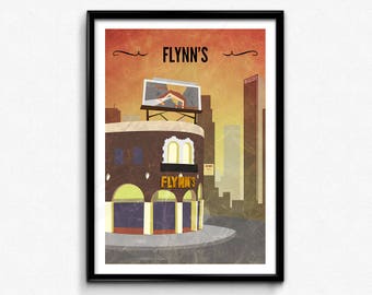 Tron Travel Poster/Print - Flynn&#39;s Arcade Poster/Print - Sci-Fi Art, Geek Print, Movie Art, Gamer Decor, CtrlAltGeek