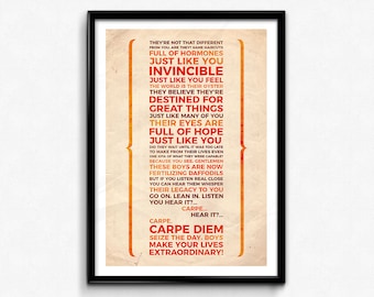 Dead Poets Society Poster – Carpe Diem Quote Print