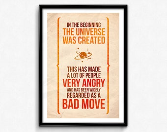 Hitchhiker's Guide to the Galaxy Quote Poster/Print - A Bad Move Poster/Print - Douglas Adams, HHGTTG, Mostly Harmless, CtrlAltGeek