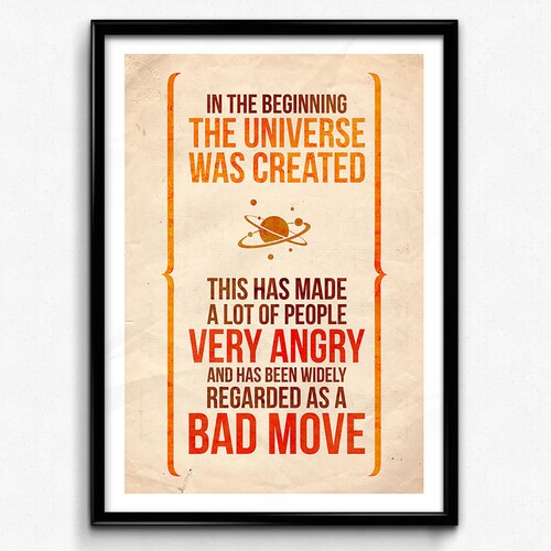 Hitchhiker's Guide to the Galaxy Quote Poster/print A Etsy