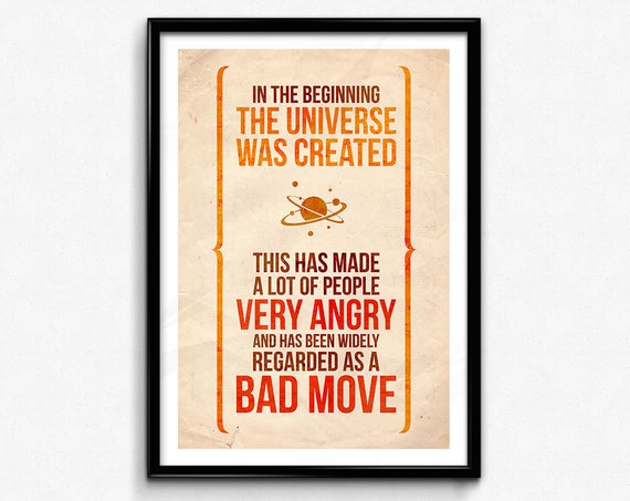 Hitchhikers Guide To The Galaxy Quote Posterprint A Etsy