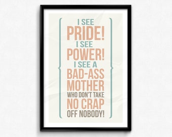 Cool Runnings Quote Poster/Print - I See Pride, I See Power! Poster/Print - Leon, Inspirational, Affirmation, Bad-Ass Mother!, CtrlAltGeek