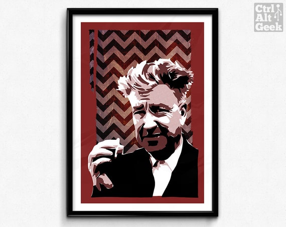 David Lynch Art Print – Twin Peaks, Eraserhead Portrait (digital