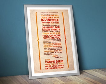 Dead Poets Society Poster – Carpe Diem, Inspirational Quote (Digital Download)