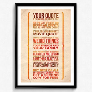 Custom Quote - Personalised Print - My Quote Poster, Custom Lettering, Custom Sign, Personalised Poster  A2, A3, 12x16&quot;, 18x24&quot; Unframed