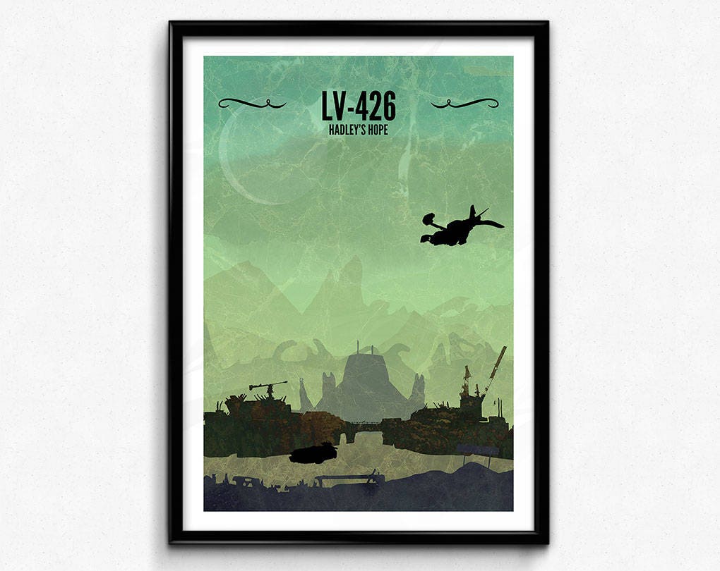 1987 Aliens Movie Poster, Vintage Large Door Size 76 Tall