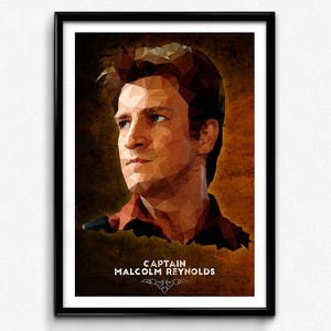 Póster/impresión de Luciérnaga: póster/impresión de Malcolm Reynolds: Mal Reynolds, Serenity, Nathan Fillion, Low Poly, Browncoats, Shiny, CtrlAltGeek
