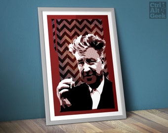 David Lynch Art Print – Twin Peaks, Eraserhead Portrait (Digital Download)