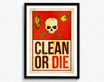Archer Poster/Print - Clean or Die Poster/Print - Dr Kreiger, Algernop Kreiger, CtrlAltGeek, A2, A3, 12x16&quot;, 18x24&quot; Unframed