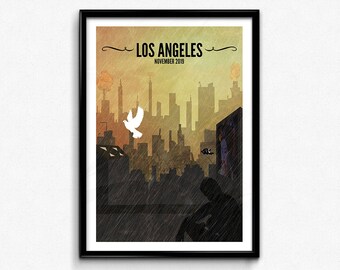 Blade Runner Travel Poster/Print - Los Angeles Poster/Print, Rick Deckard, Roy Batty, CtrlAltGeek, A2, A3, 12x16", 18x24" Unframed