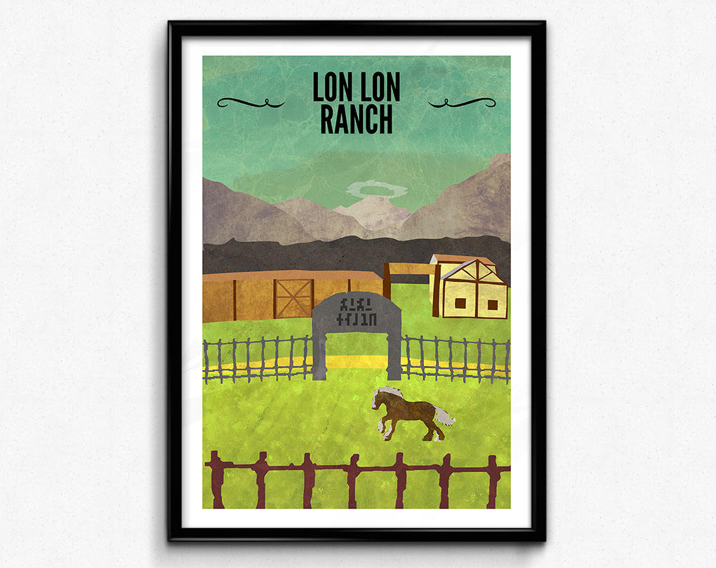 The Legend of Zelda Travel Poster/Print - Lon Lon Ranch Poster/Print - Ocarina of Time, Zelda, Epona, TLOZ, Hero of Time, CtrlAltGeek