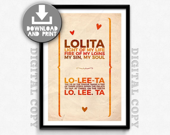 Lolita Quote Poster/print DL Lo-lee-ta First Paragraph - Etsy