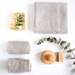 Grey bathroom towels handmade of natural linen will be your best towels choice image 2