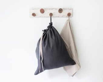 Large linen laundry bag, best laundry organiser, farmhouse decor