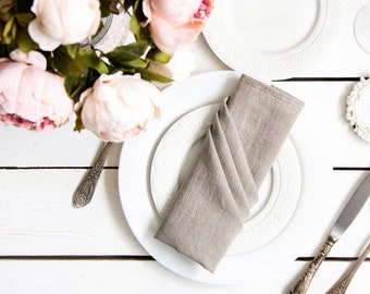 Washed Linen Napkins Set: Custom Wedding Table Decor