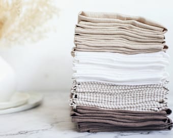 Anpassade tygservetter, set med linneservetter för bröllopsbord, återanvändbara middagsservetter, linneservetter i lösvikt, set med tygservetter för bröllop