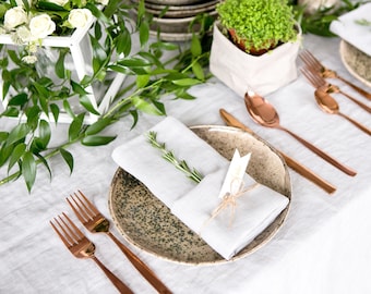 Linen Napkins, Natural Stonewashed Linen Napkins, Washed Soft Linen Table Napkins, Handmade Table Decor