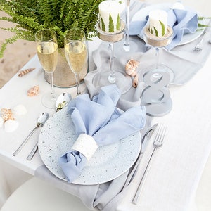 Stone Washed Linen Cloth Napkins set of 6 image 3