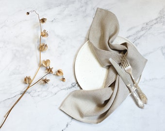 Natural linen cloth napkins set for Wedding dinner and events