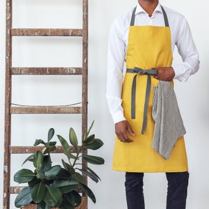 Full apron for men with pockets and adjustable long straps Gifts for him image 5