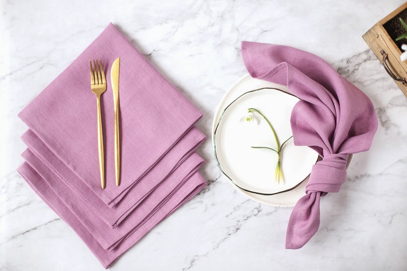 Linen napkins in Various Colors, Washed Linen Napkins, Wedding Table Linen, Dining Napkins, Wedding Linen Napkins, Linen Cloth Napkins image 5