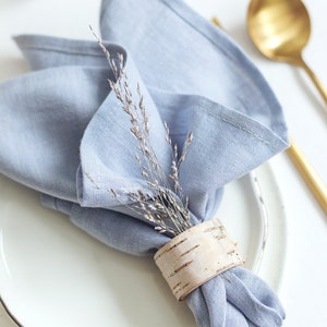 Stone Washed Linen Cloth Napkins set of 6 image 2