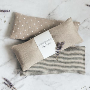 Oogkussen, oogmasker met lavendel en lijnzaad, aromatherapie bloemen, yogacadeau, spa, slaap, ontspanning, stress, oogkussen, milieuvriendelijk