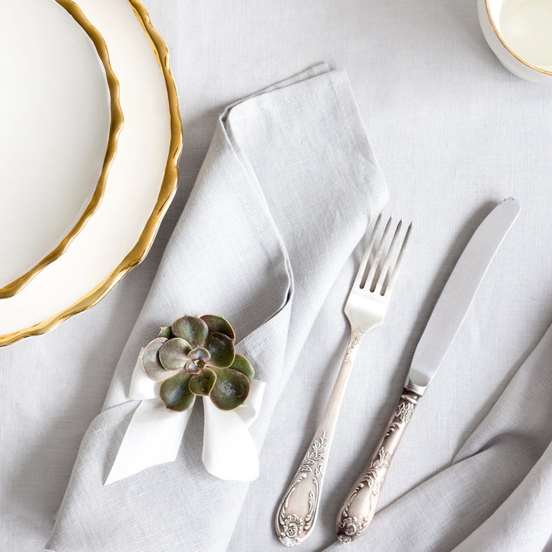 Linen Napkins Natural Stonewashed Linen Napkins Washed Soft Etsy