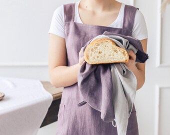 Organic Linen Tea Towel: Natural Kitchen Dish Cloth (50x70 cm)