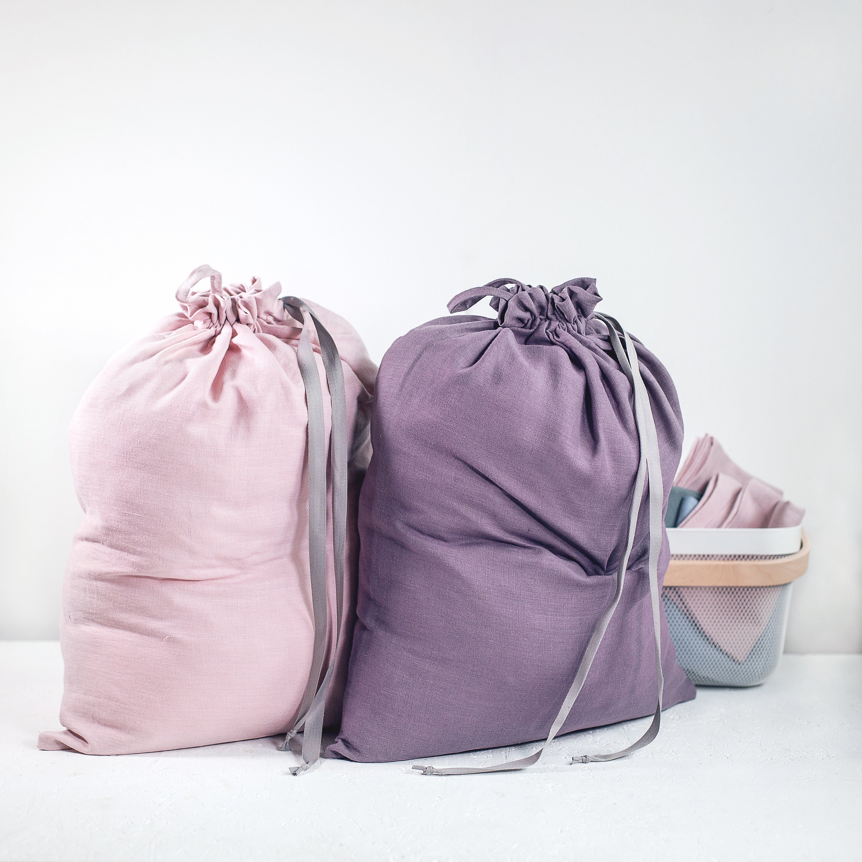 Hanging Laundry Bag Linen Laundry Bag Large Laundry Bag Etsy