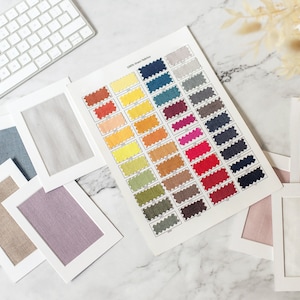 LINEN SAMPLES swatches of pure baltic linen - Softened linen fabric color palette