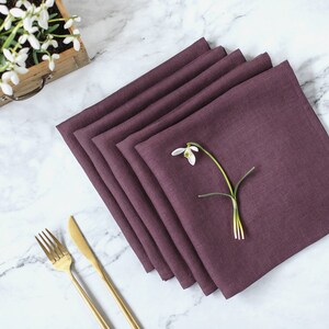 Linen napkins in Various Colors, Washed Linen Napkins, Wedding Table Linen, Dining Napkins, Wedding Linen Napkins, Linen Cloth Napkins image 1