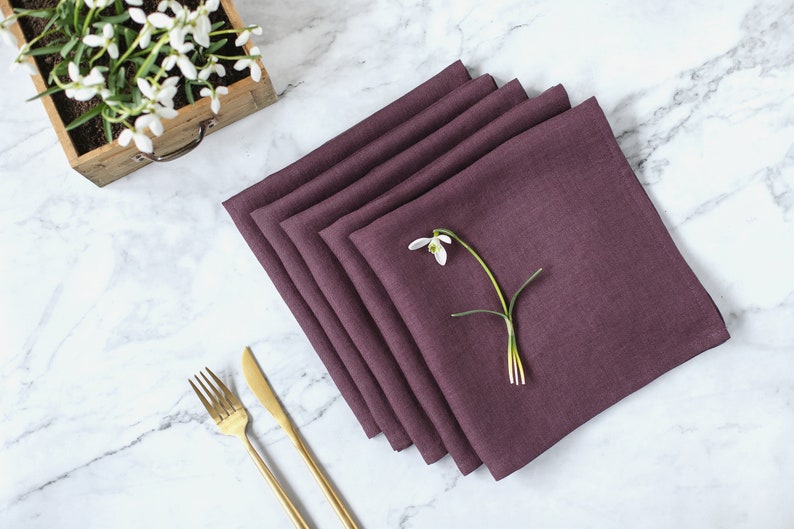 Linen napkins in Various Colors, Washed Linen Napkins, Wedding Table Linen, Dining Napkins, Wedding Linen Napkins, Linen Cloth Napkins image 1