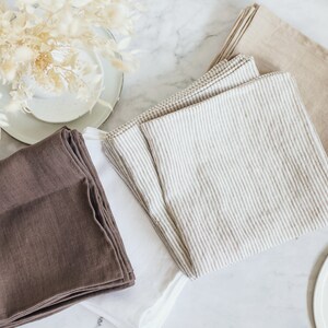 Custom Cloth Napkins, Set of Linen Napkins for a Wedding Table, Reusable Dinner Napkins, Linen Napkins Bulk, Wedding Fabric Napkins Set image 7