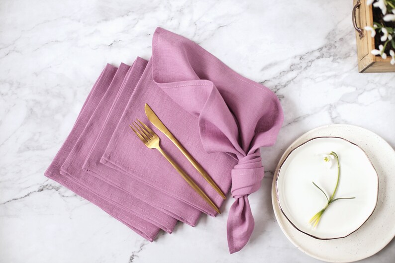 Linen napkins in Various Colors, Washed Linen Napkins, Wedding Table Linen, Dining Napkins, Wedding Linen Napkins, Linen Cloth Napkins image 8