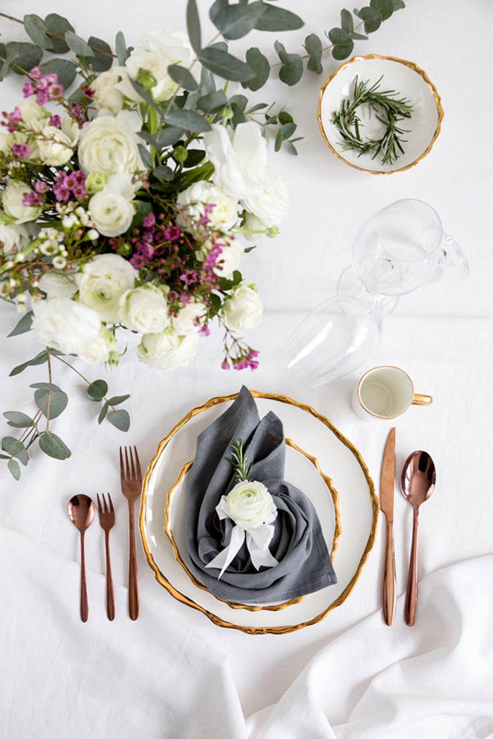 Grey restaurant linen napkins set made of natural Baltic Etsy