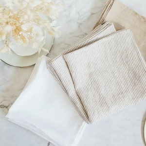 Custom Cloth Napkins, Set of Linen Napkins for a Wedding Table, Reusable Dinner Napkins, Linen Napkins Bulk, Wedding Fabric Napkins Set image 3