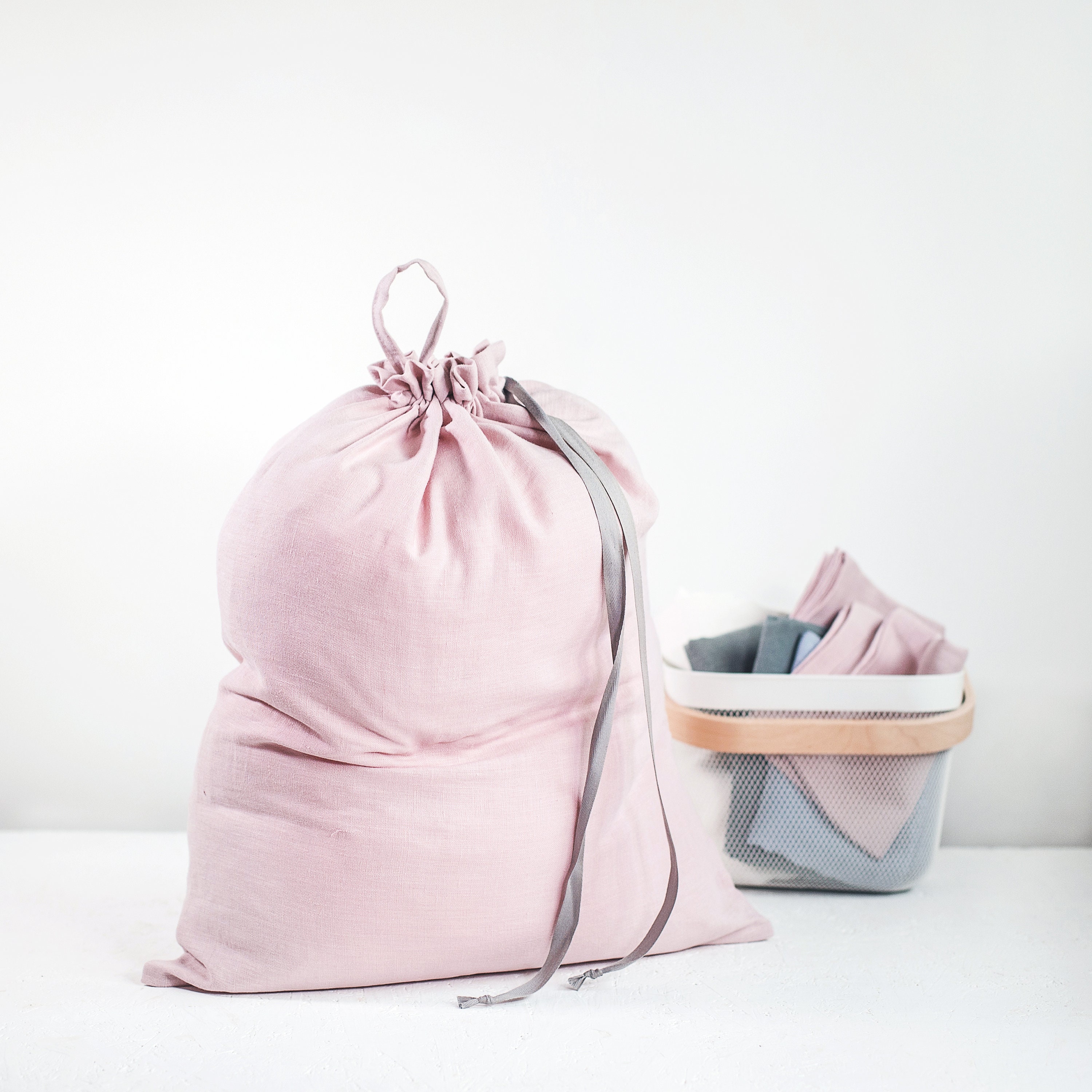 Hanging Laundry Bag Linen Laundry Bag Large Laundry Bag Etsy