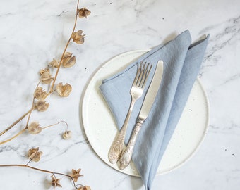 Stone Washed Linen Cloth Napkins set of 6