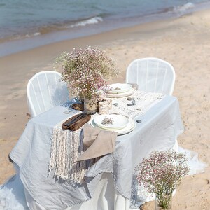 Natural Linen Tablecloth, Wedding Tablecloth, Event Table Top, Oversized Tablecloth in Many colors image 6