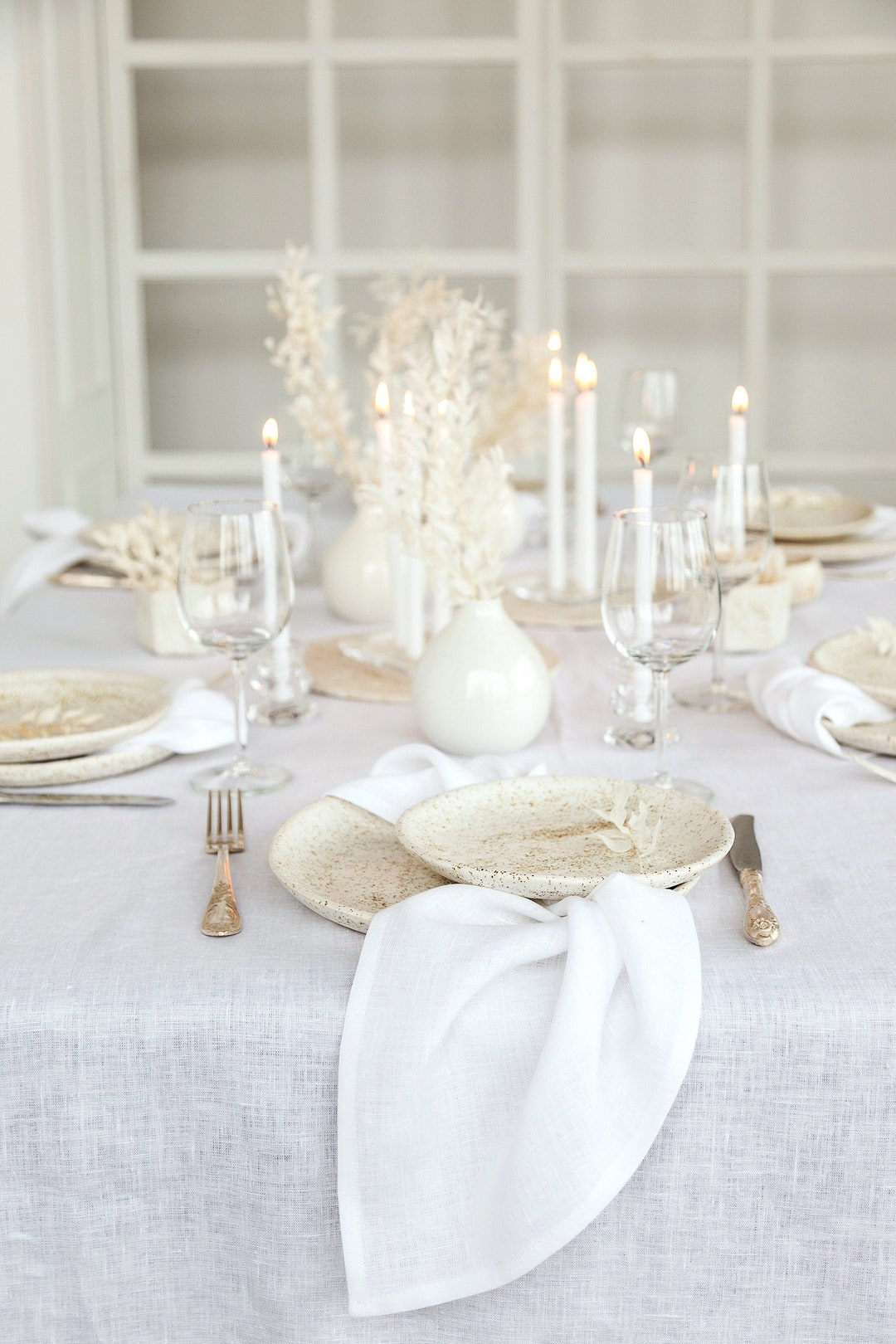 White Linen Napkins Wedding Cloth Napkins Natural Linen Napkins