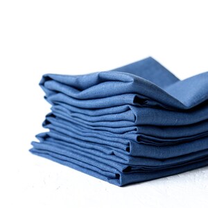 Cloth Napkins, Organic Linen Napkins, Washed Linen Napkin Set, Stonewashed Table Linens, Blue Dinner Napkins image 4