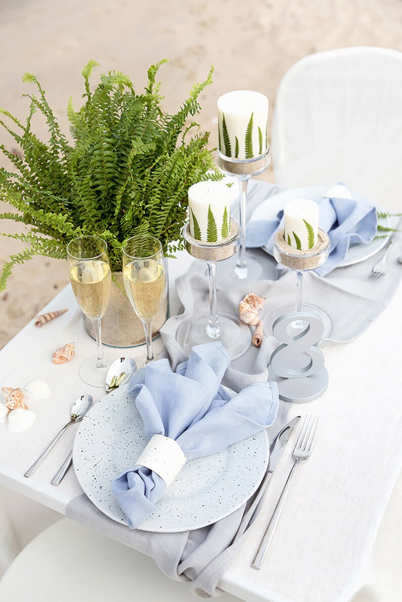 Stone Washed Linen Cloth Napkins set of 6 image 3