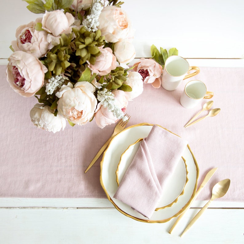 Blush Pink napkins set made of Natural Linen perfect as Etsy